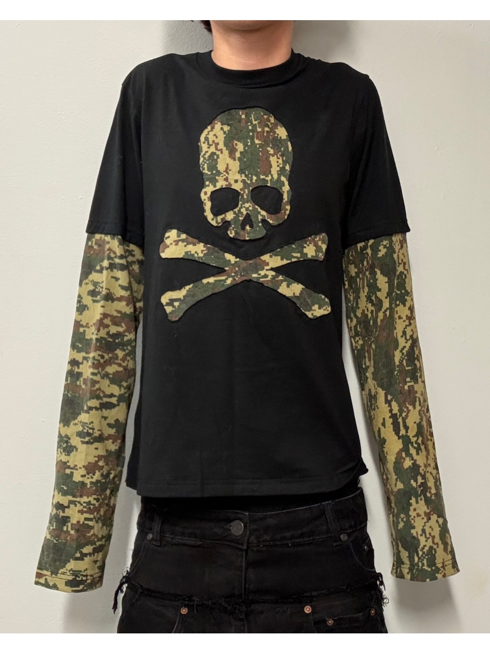 Mens Fashion Trend - 2026 new American retro camouflage skeleton