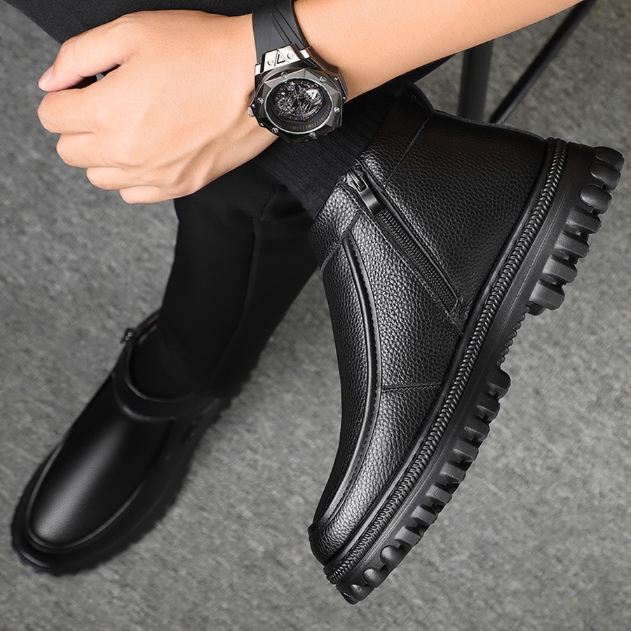 Chelsea Boots Men - Men's Slip-On Ankle Boots PU Upper