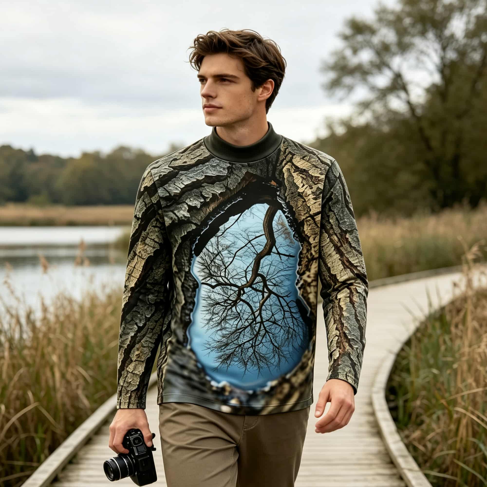 Forest‑Inspired Mock Neck Long - Mens Fashion Trend recension och pris