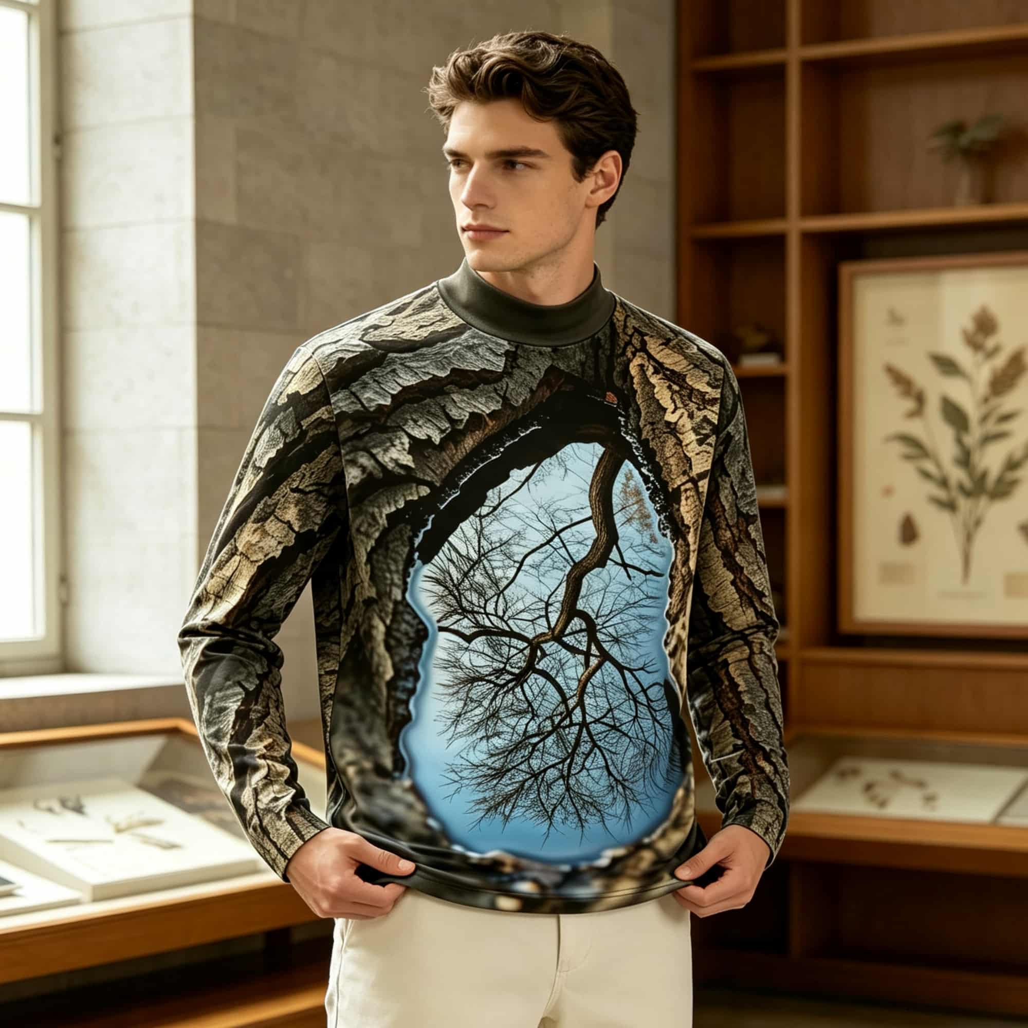 Forest‑Inspired Mock Neck Long - Mens Fashion Trend recension och pris