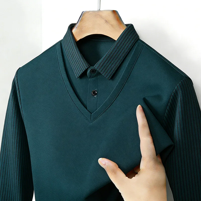 Men's Fake Two Piece Shirt Col - Men'S Fashion Course recension och pris