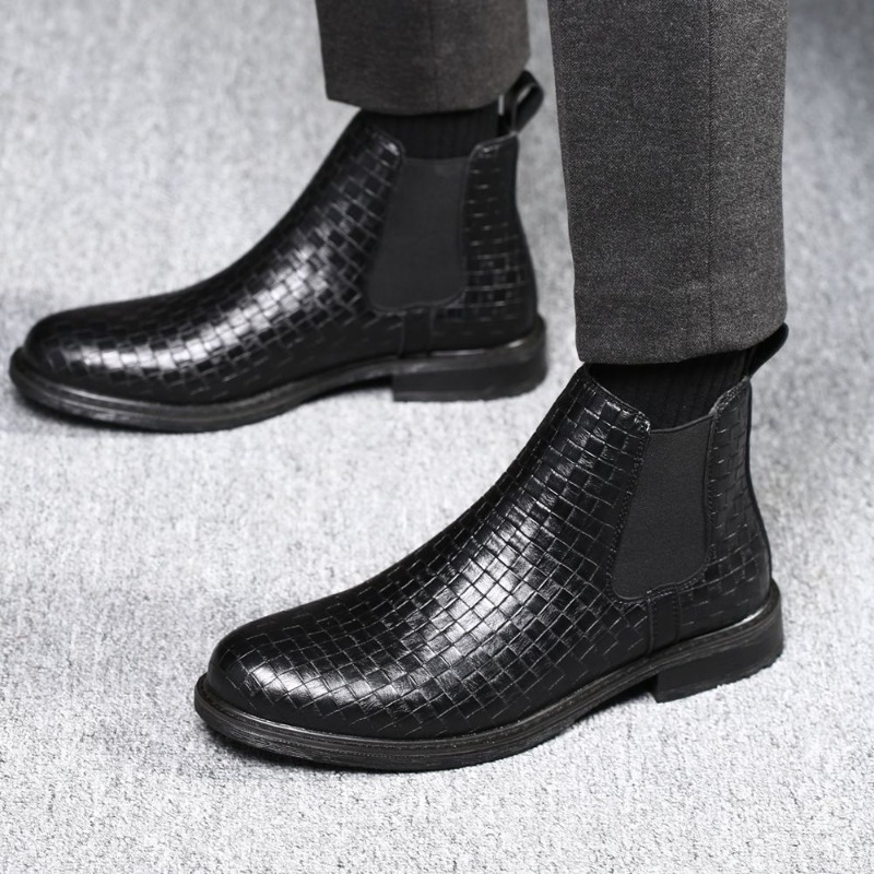 Men's Woven Pattern Chelsea Bo - Chelsea Boots Men recension och pris