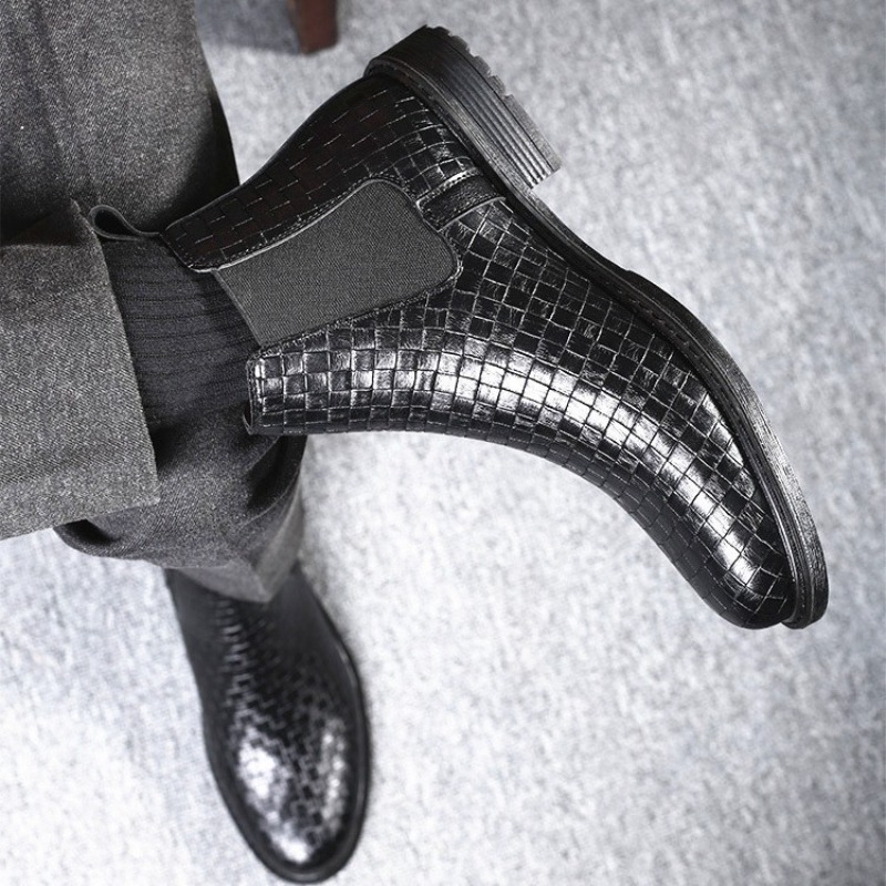 Men's Woven Pattern Chelsea Bo - Chelsea Boots Men recension och pris