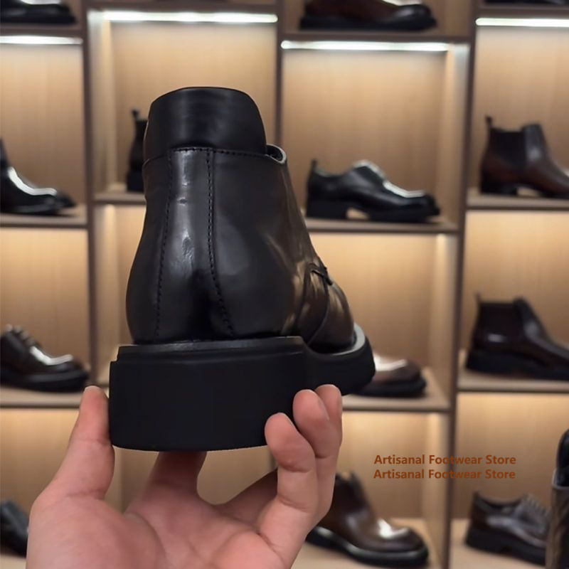 Black Leather Thick Sole Chels - Chelsea Boots Men recension och pris