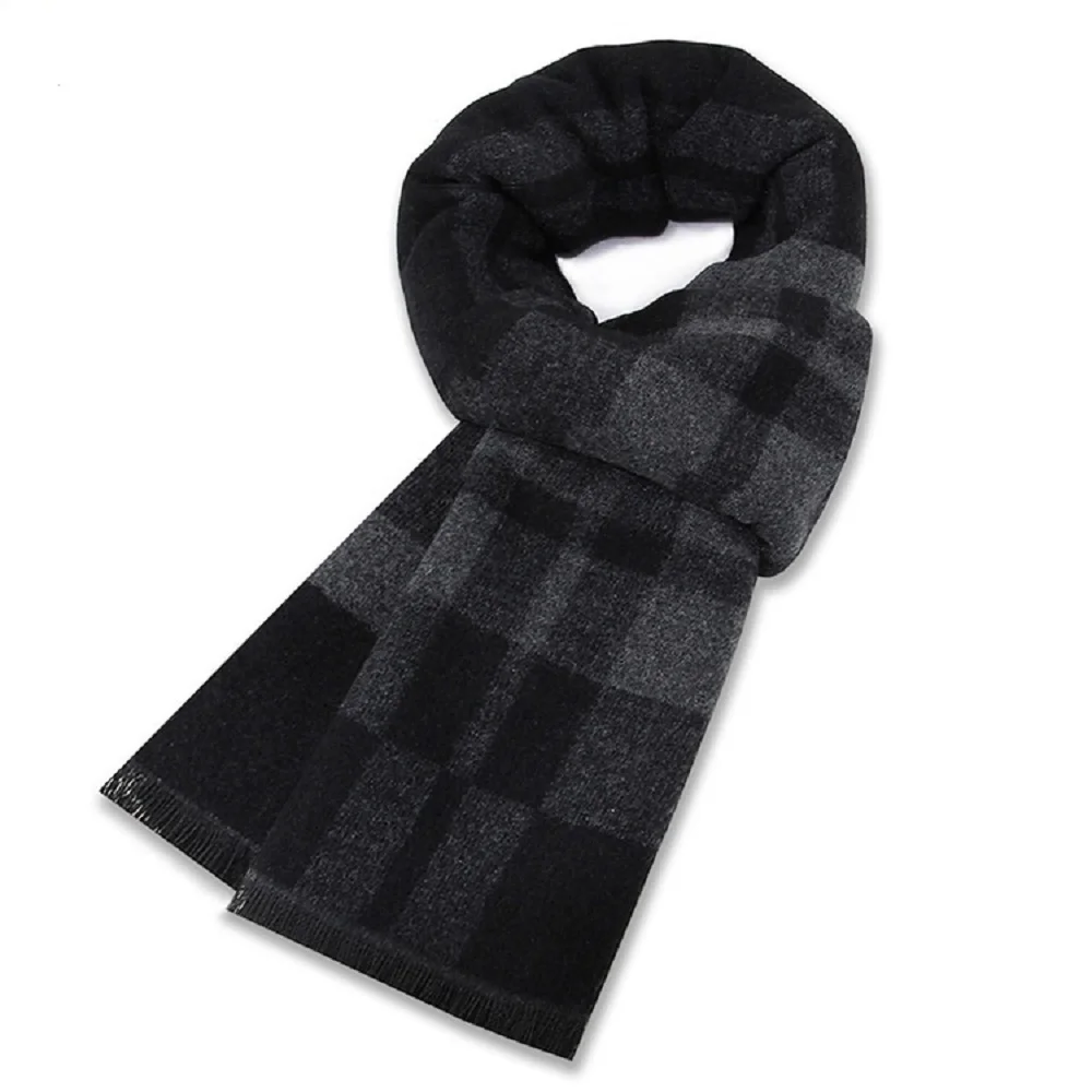 1 Pcs British Black and Gray C - Men Scarf Wool recension och pris