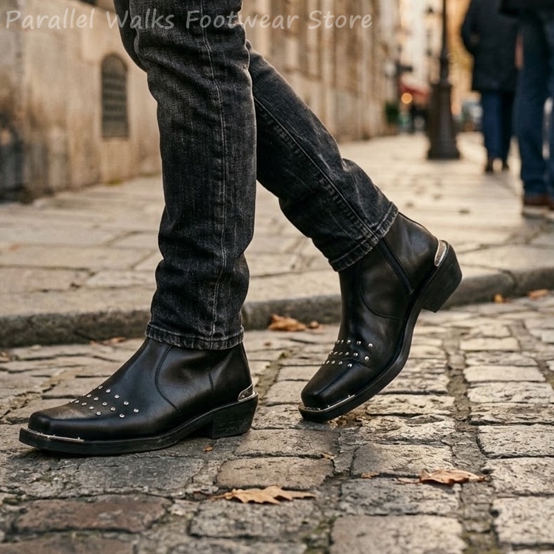 Men's Studded Square Toe Chels - Chelsea Boots Men recension och pris