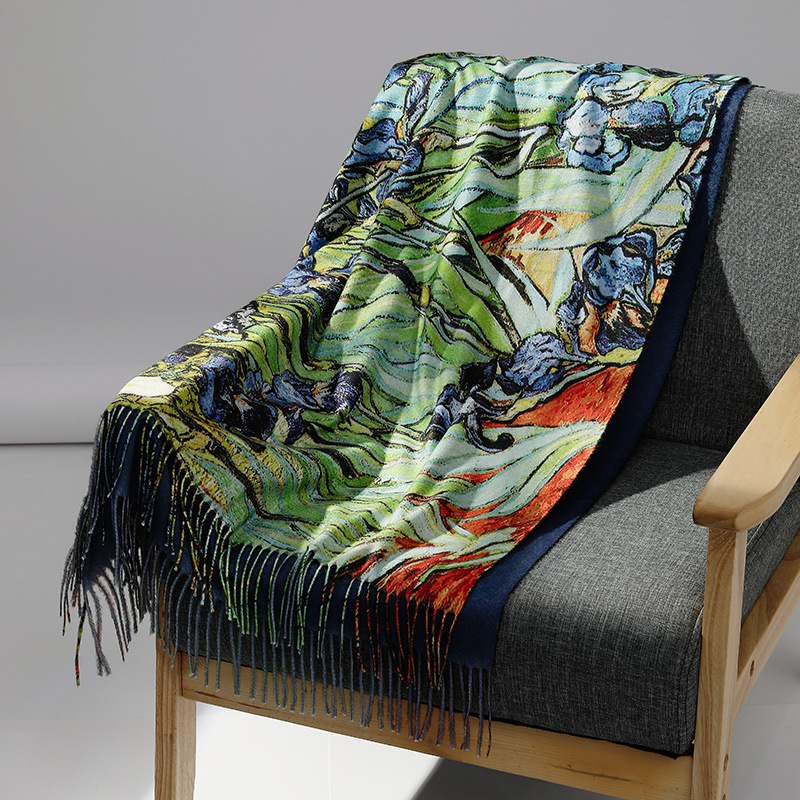 Luxury Brand Oil Painting Cash - Men Scarf Wool recension och pris
