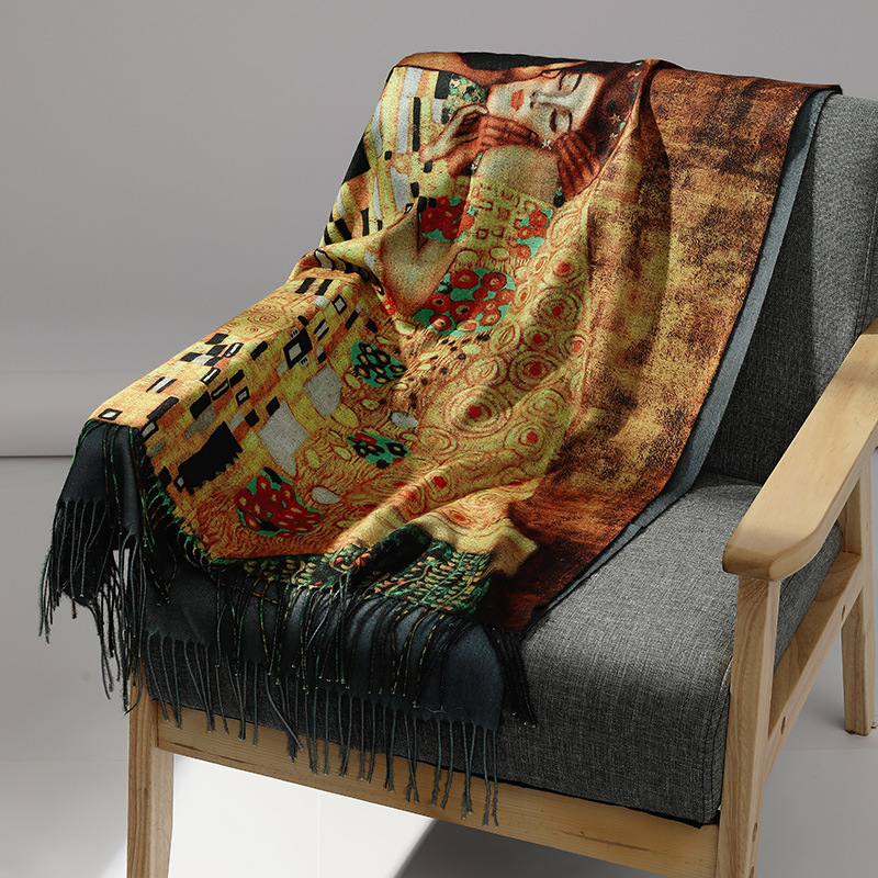 Luxury Brand Oil Painting Cash - Men Scarf Wool recension och pris